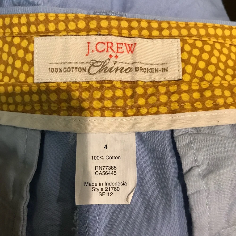 J. CREW Broken-in Twill Blue Chino SHORTS
